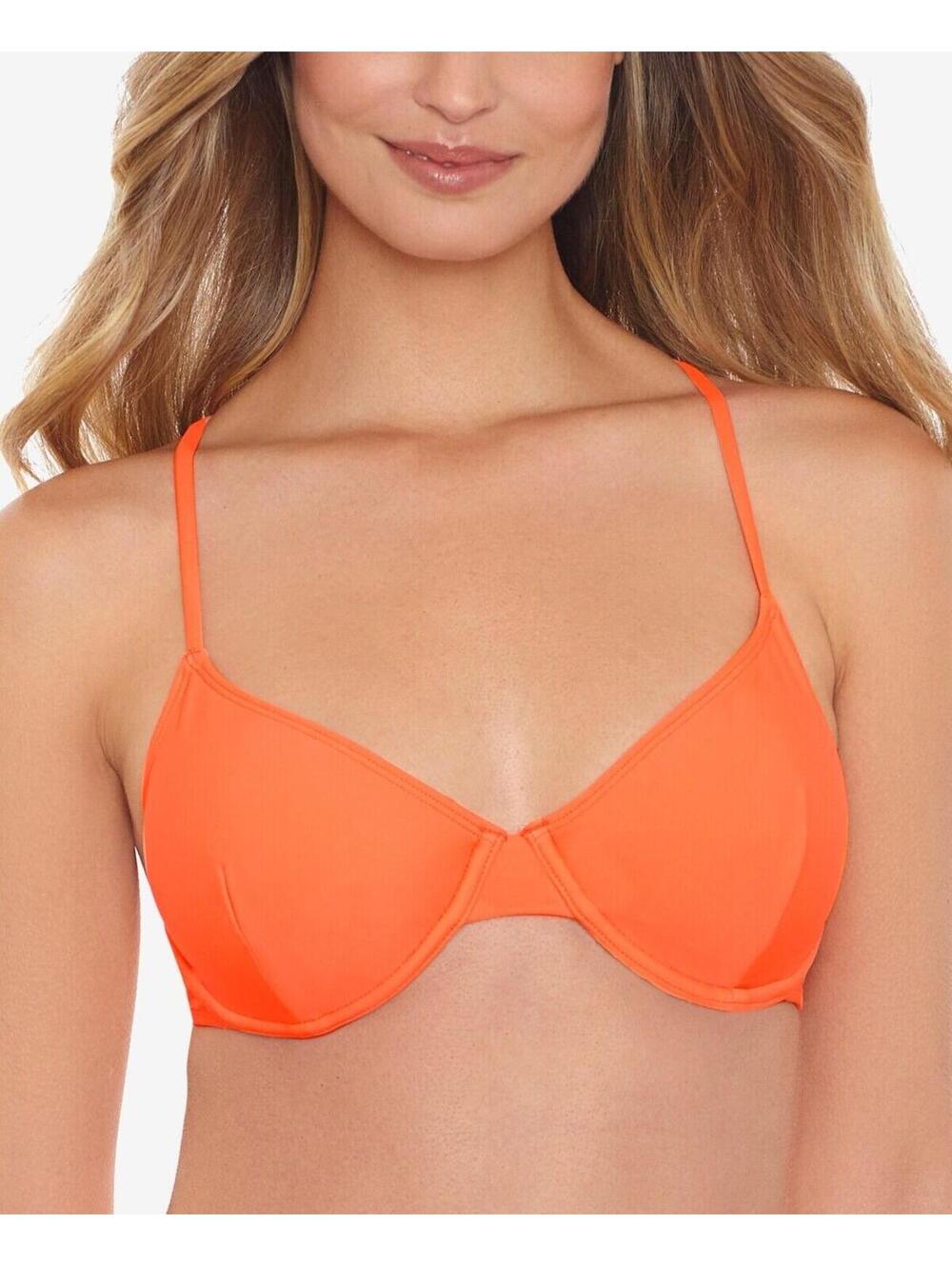 1661 salt + Cove  Salt + Cove Juniors Solid Underwire Bikini Top Orange sz S new